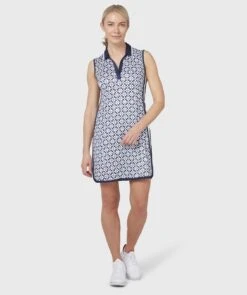 Callaway Ladies Geo Printed S/L Golf Polo Dress CGDKC014 5 Callaway Ladies Geo Printed S/L Golf Polo Dress CGDKC014 -Golf Clothing Store CGDKC014 410 01 scaled 1