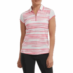 FootJoy Ladies Cap Sleeve Colour Block Lisle Golf Polo Shirt 88466 -Golf Clothing Store FJ 88466 02
