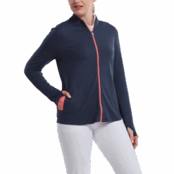 FootJoy Ladies Tonal Stripe Golf Mid Layer 88472 -Golf Clothing Store FJ 88472 02