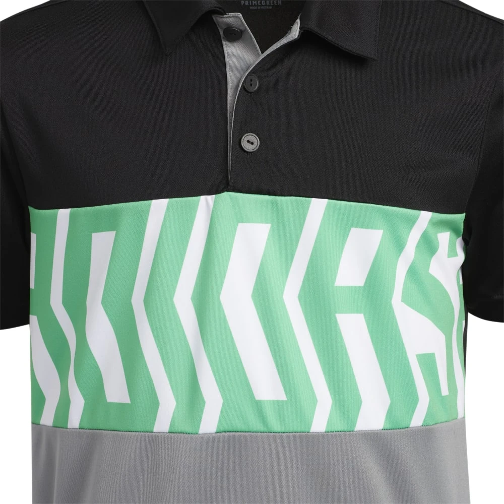 Adidas Junior Print Colorblock Polo Shirt H38824 2 Adidas Junior Print Colorblock Polo Shirt H38824 - Image 2