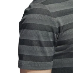 Adidas Stripe Primegreen Golf Polo Shirt HN0631 -Golf Clothing Store HN0631 8 APPAREL OnModel DetailView2 white