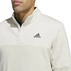 Adidas DWR Colourblock 1/4 Zip Golf Pullover HT3315 -Golf Clothing Store HT3315 7 APPAREL OnModel DetailView1 white