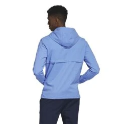 Adidas Ripstop 1/4 Zip Golf Hoodie HY5378 -Golf Clothing Store HY5378 5 APPAREL OnModel BackView white