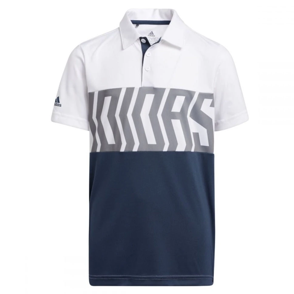 Adidas Junior Print Colour Blocking Polo Shirt GM4116 1 Adidas Junior Print Colour Blocking Polo Shirt GM4116
