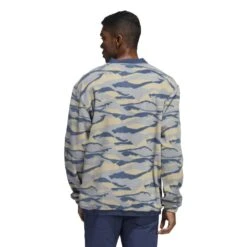 Adidas Texture Print Crew Neck Golf Pullover HF6525 -Golf Clothing Store adidas Texture Print Crew Neck Golf Pullover HF6525 1